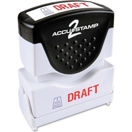 COSCO Accustamp2 Shutter Stamp with Microban, Red/Blue, DRAFT, 1 5/8 x 1/2 35542